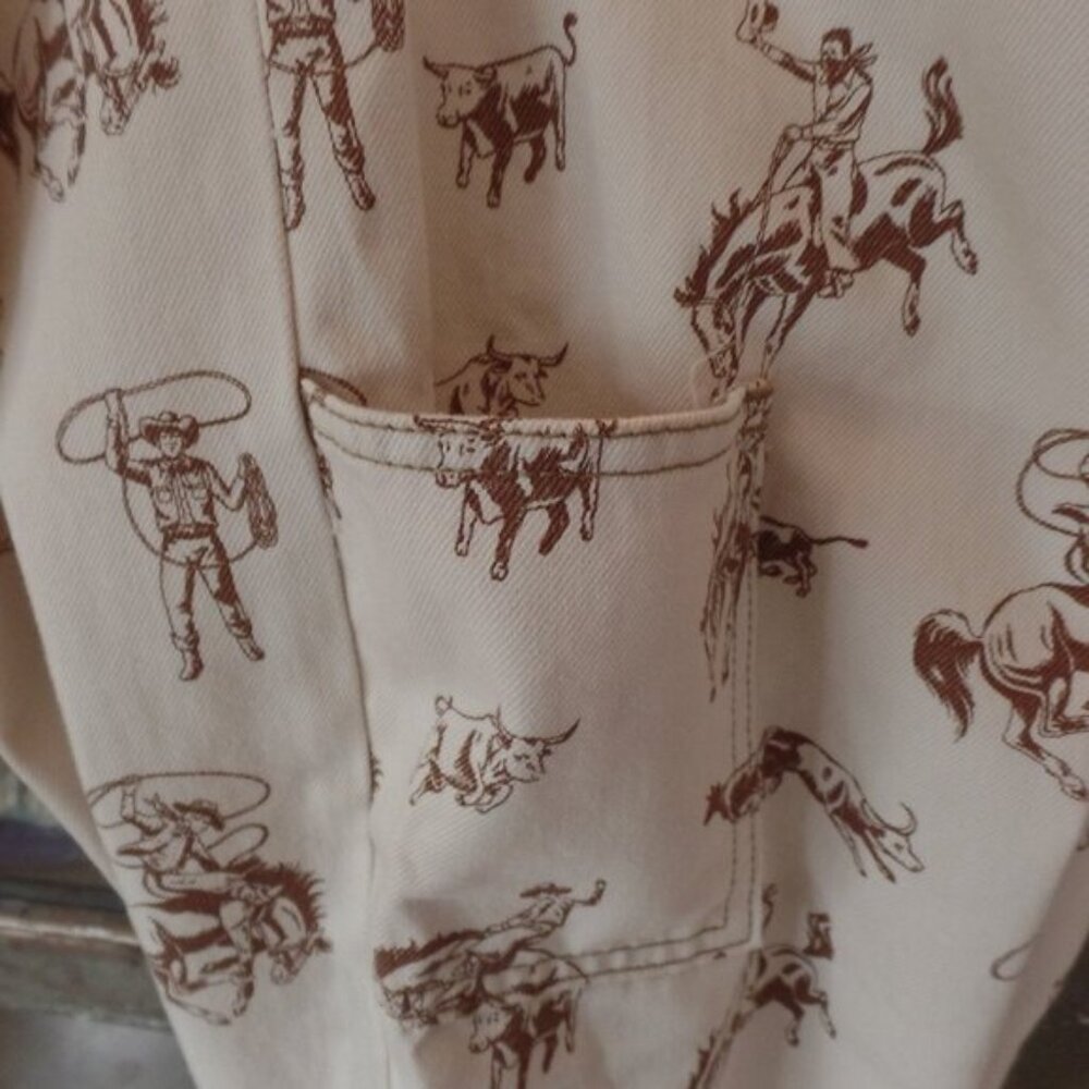 URBAN OUTFITTERS BDG Cowboy Print NWOT Straight Utility Jeans Size 36/16 UNISEX - Picture 3 of 13